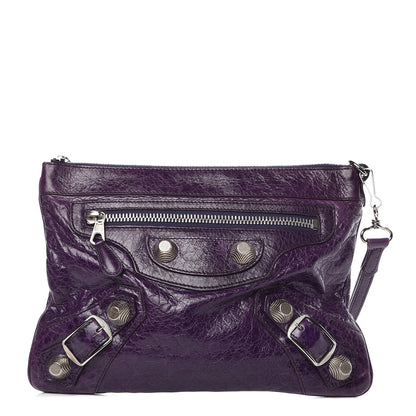 Balenciaga Agneau Giant 21 Silver Hardware Flat Handle Clutch Raisin 1 of 8
