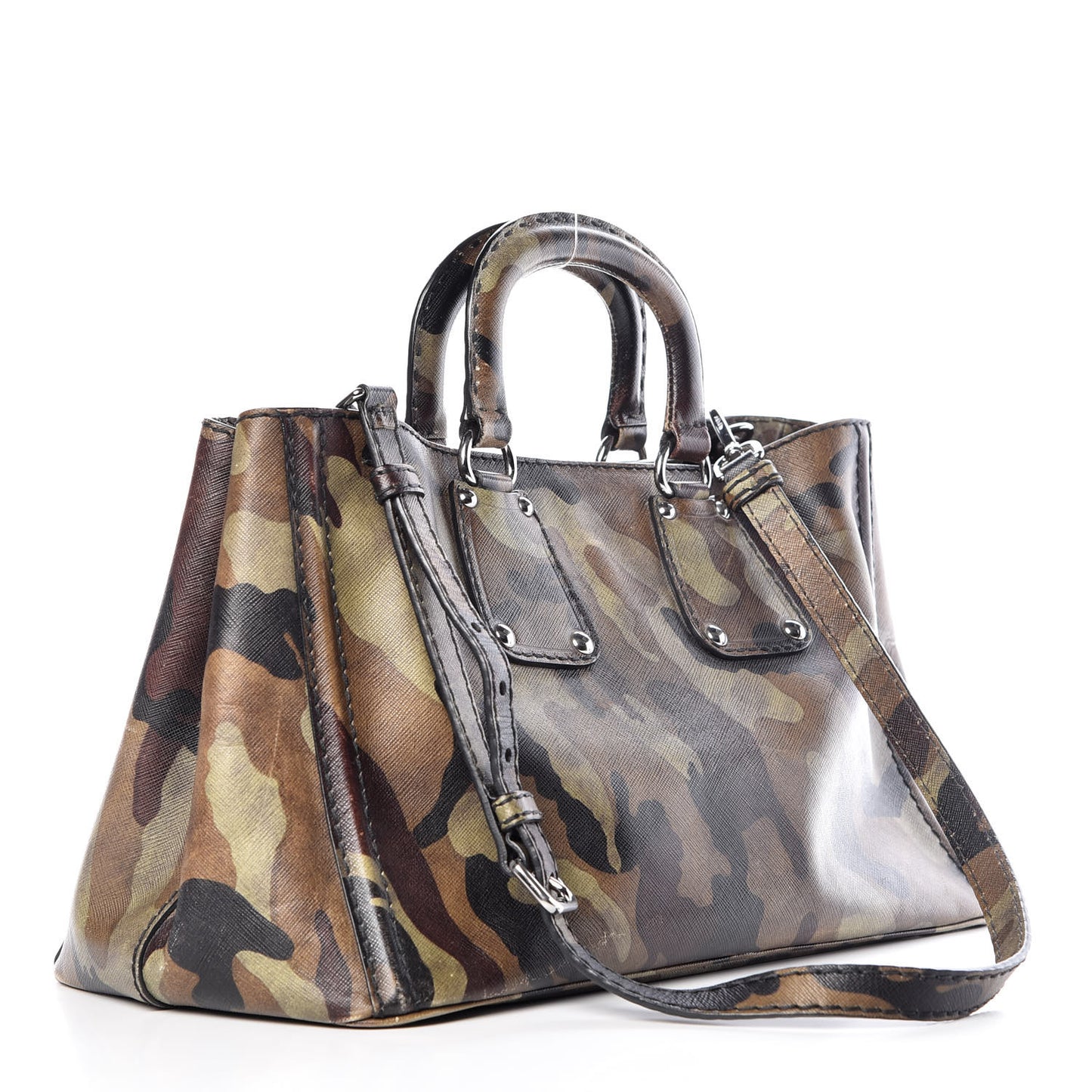 Saffiano Soft Camouflage Military Tote Mimetico