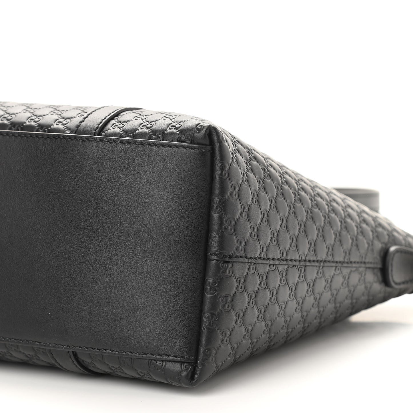 Soft Microguccissima Small Zippered Satchel Black