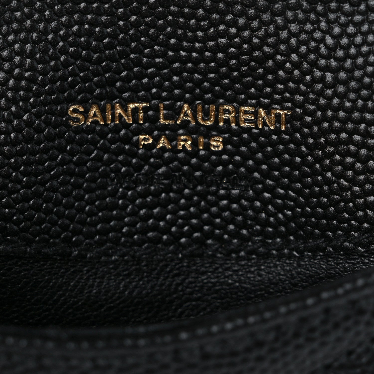 Saint Laurent Grain De Poudre Matelasse Chevron Monogram Compact Wallet Black 7 of 7