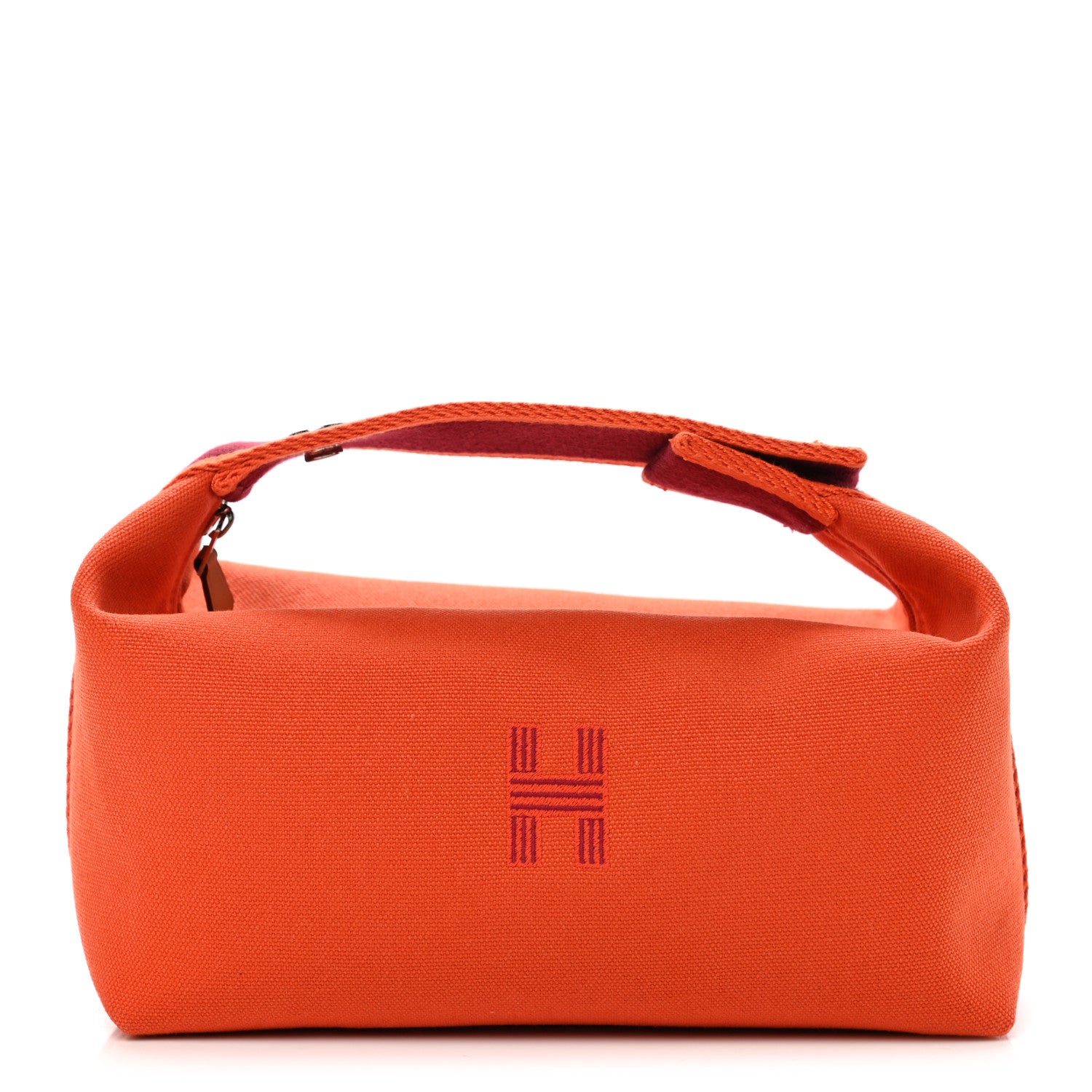 Hermes Canvas Small Bride-A-Brac Pouch Orange Burgundy 1 of 6