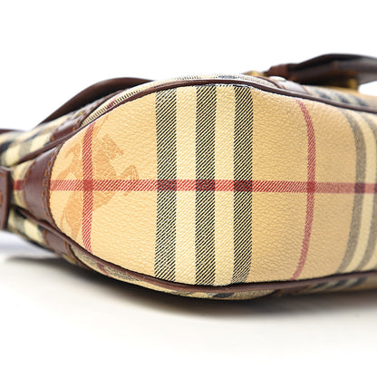 Burberry Haymarket Check Buckle Satchel Brown 9 of 12