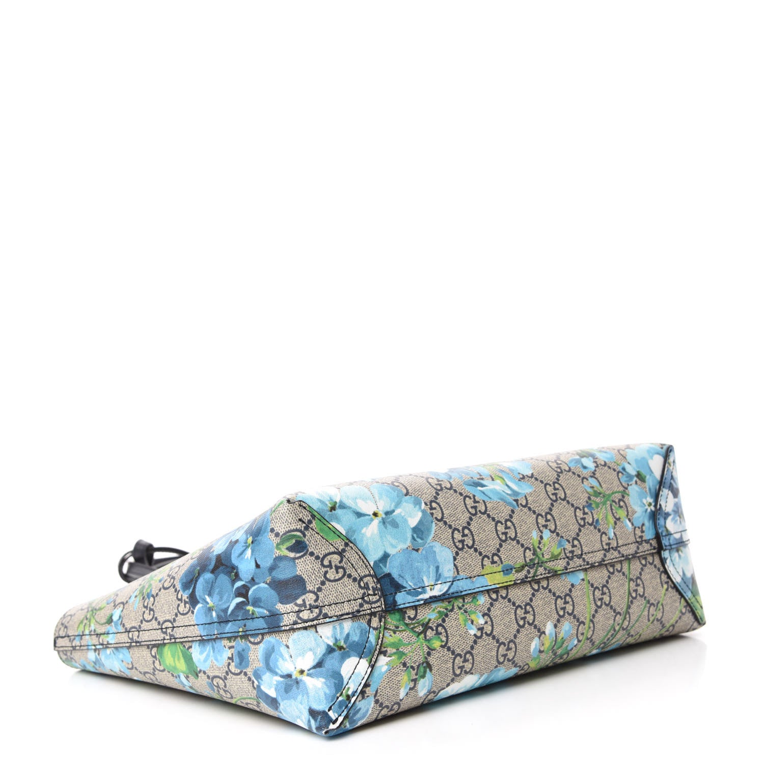 Gucci GG Supreme Monogram Blooms Small Reversible Tote Beige Blue Navy 4 of 16