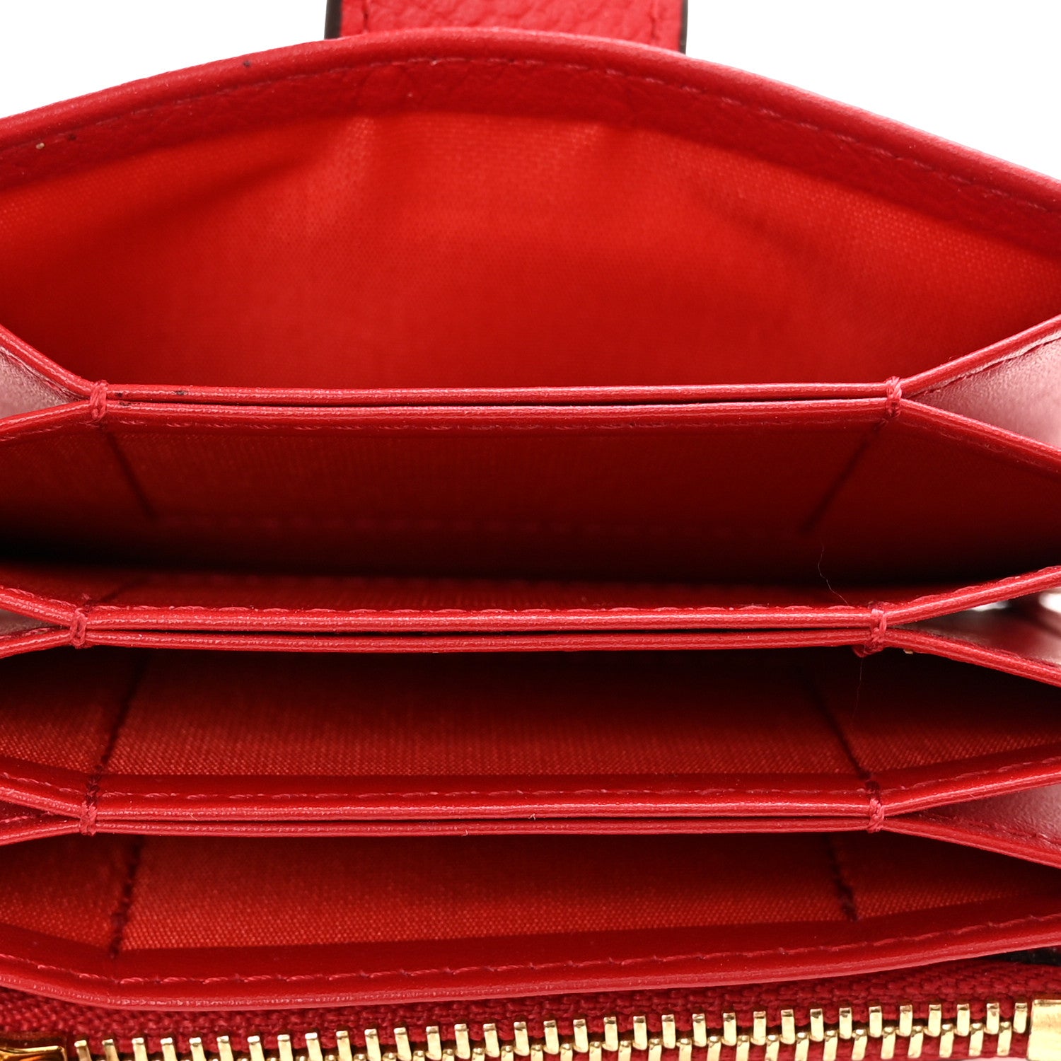 MCM Grained Calfskin Milla Accordion Card Case Red 5 of 6