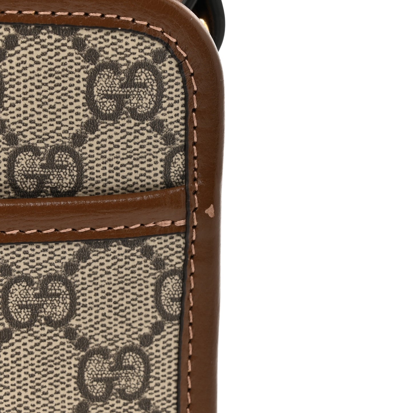 GG Supreme Monogram Azalea Calfskin Mini Retro Interlocking G Shoulder Bag Beige Ebony Brown Sugar