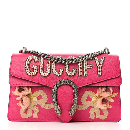 Gucci Pebbled Calfskin Embellished Guccify Small Dionysus Shoulder Bag Rosa 1 of 10