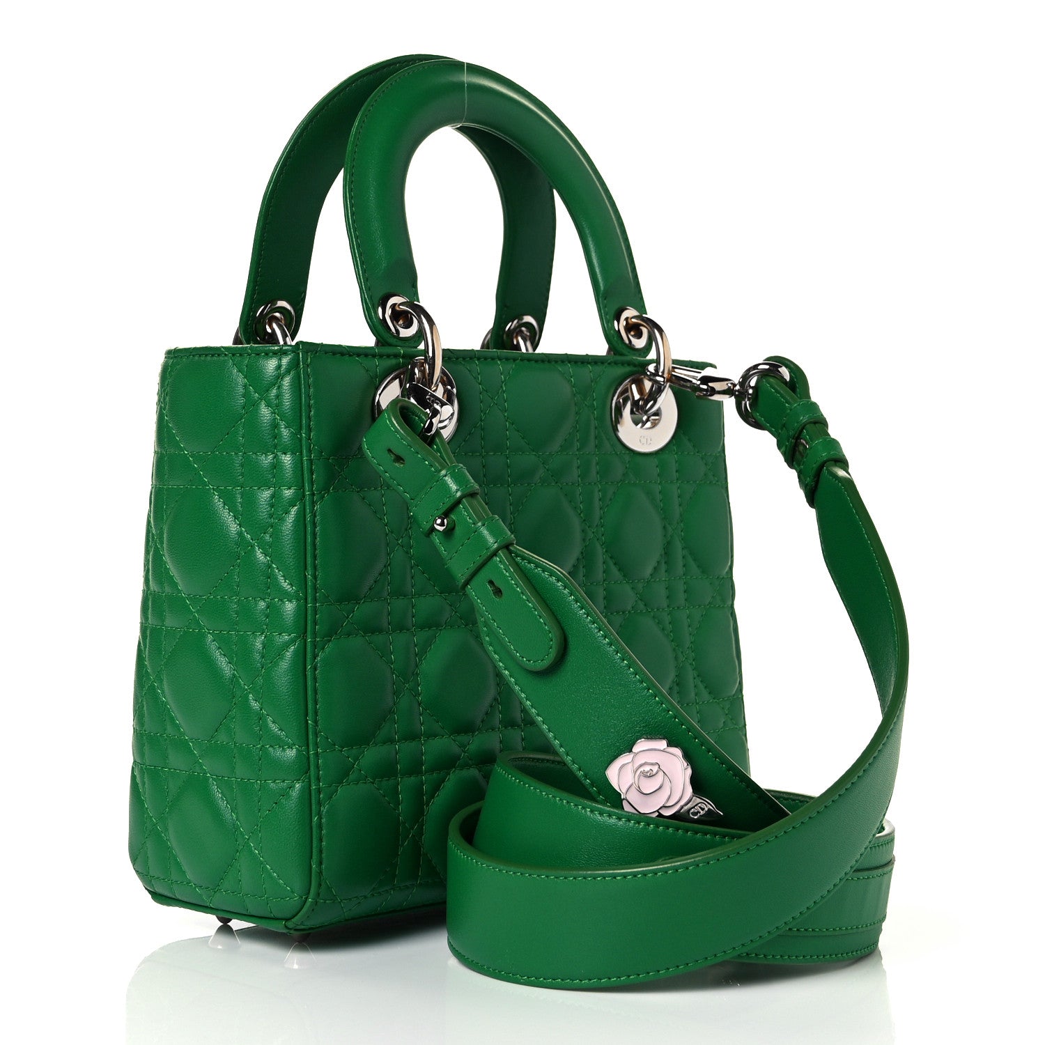 Christian Dior Lambskin Cannage Small Lucky Badges My Lady Dior Green 2 of 10