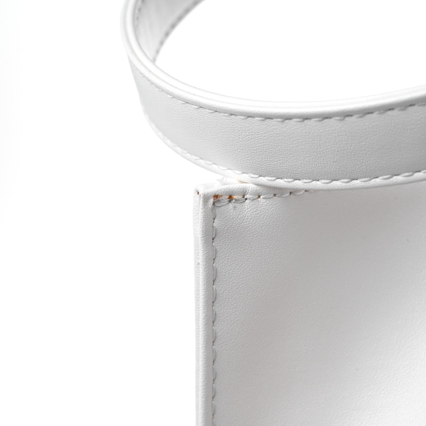 Vegan Leather Large Shopping Bag White