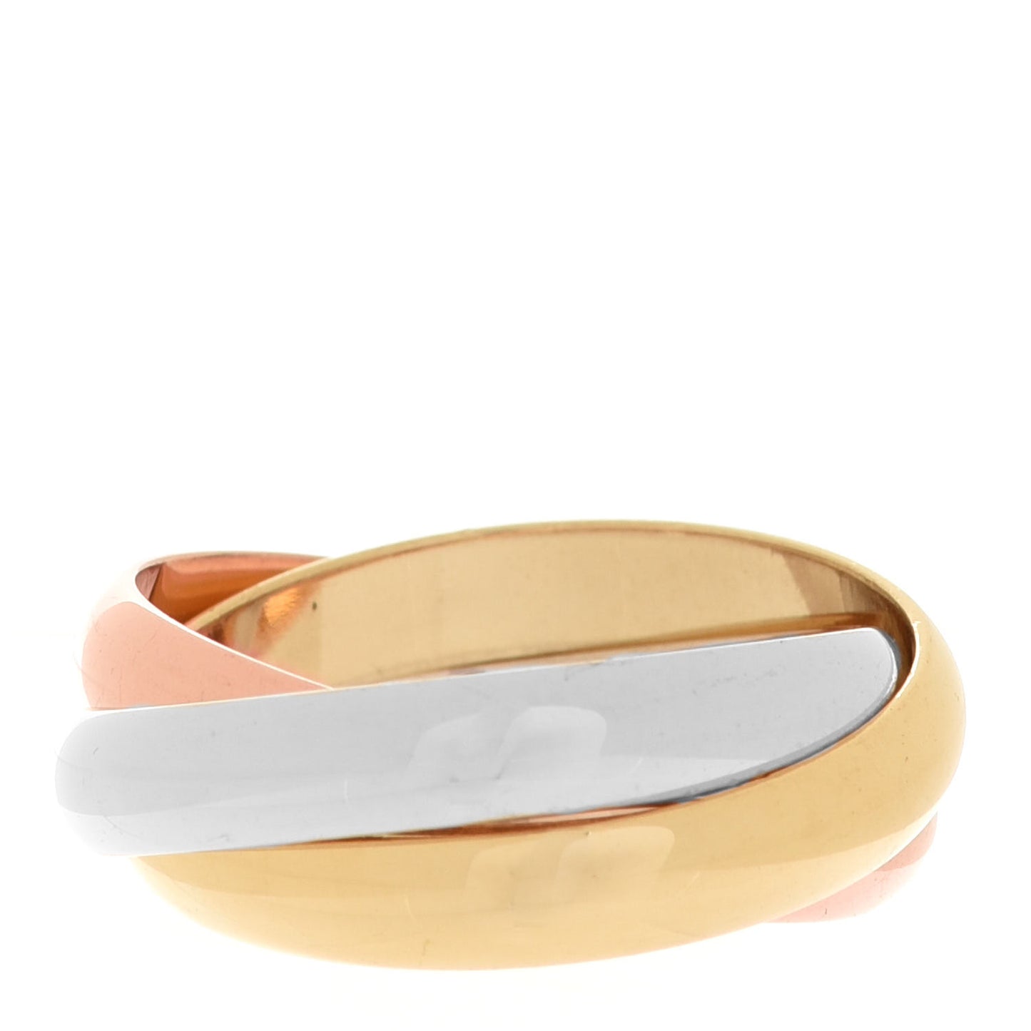 18K Pink Yellow White Gold Classic Les Must De Cartier Trinity Ring 53 6.25