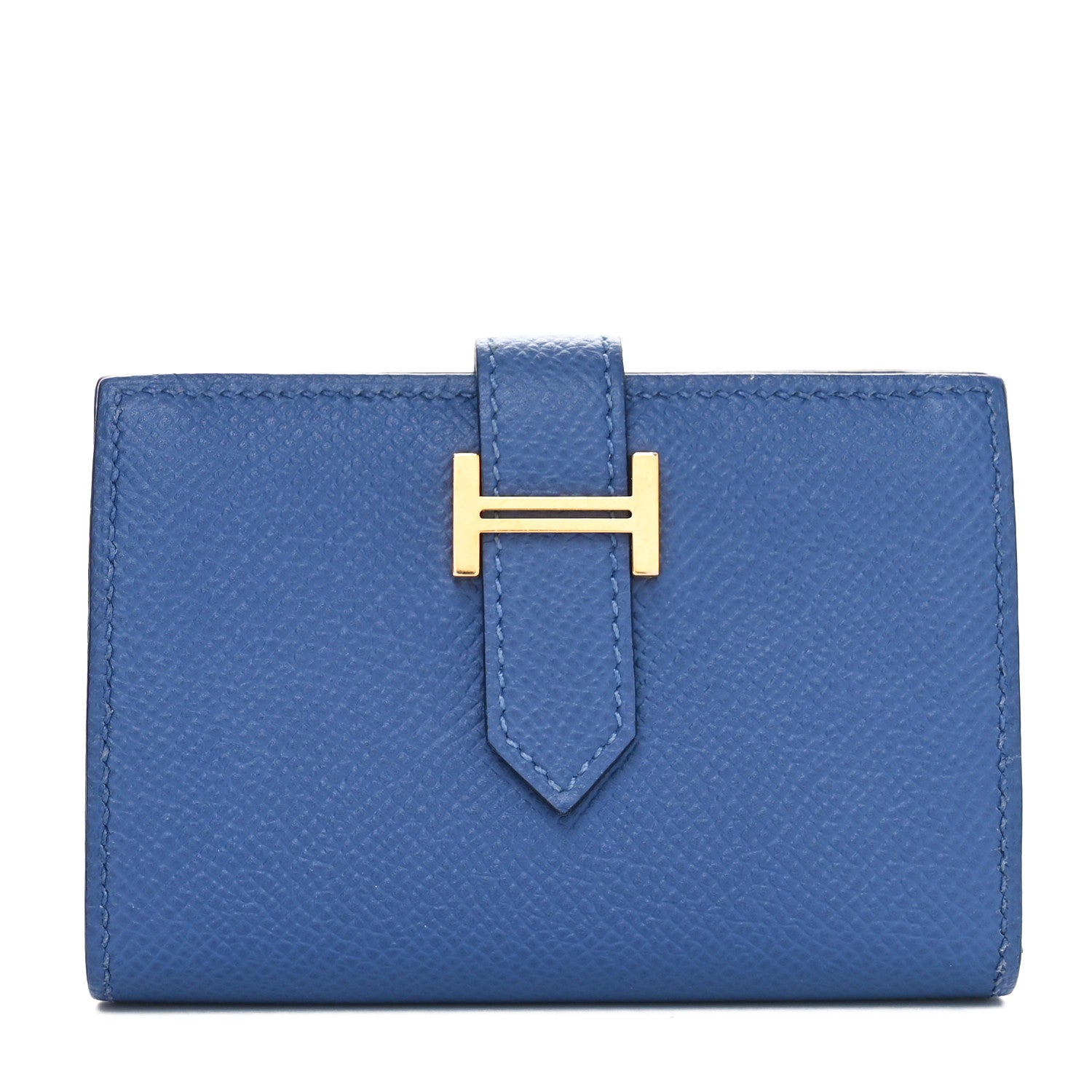Hermes Epsom Mini Bearn Wallet Bleu Brighton 1 of 11