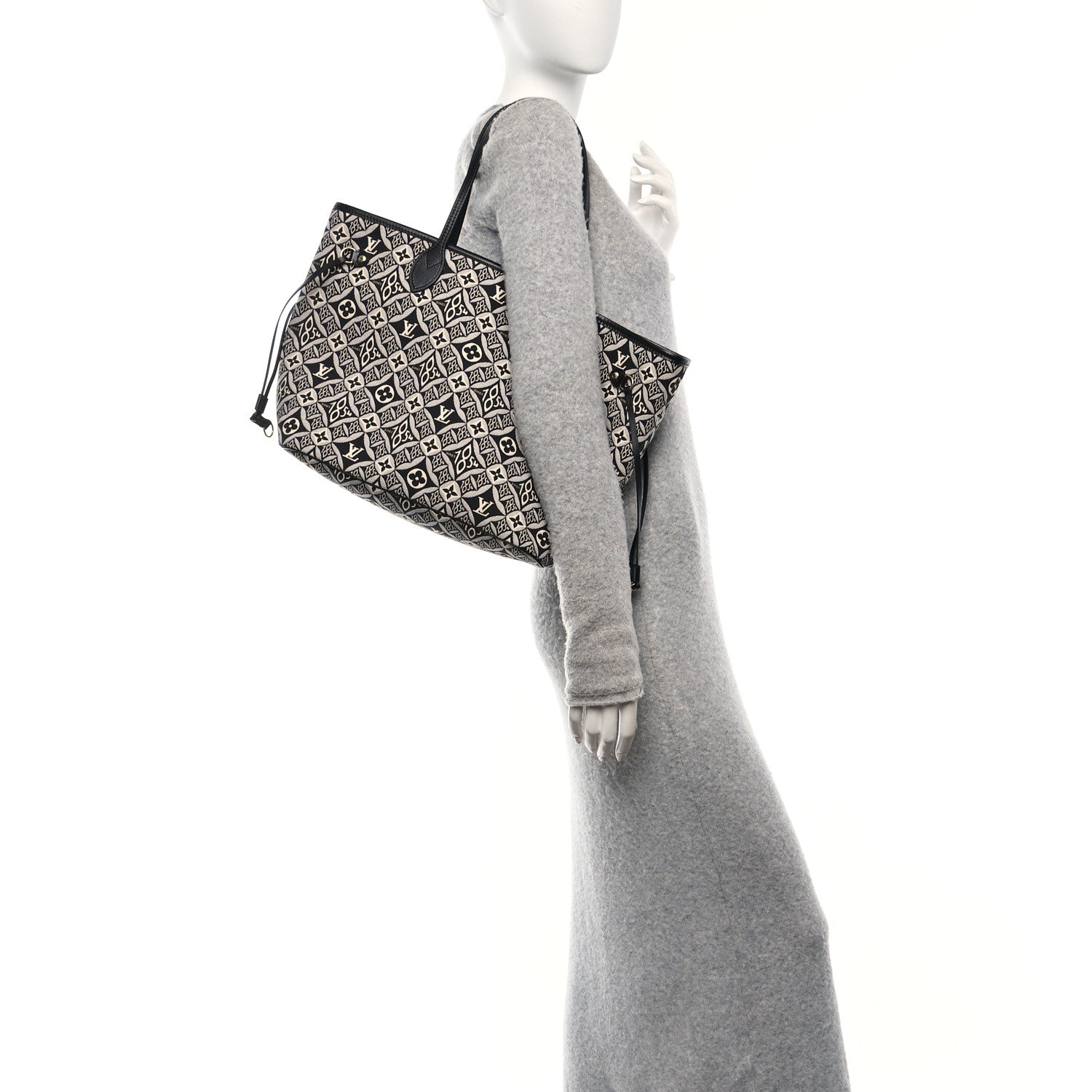 Louis Vuitton Jacquard Since 1854 Neverfull MM Grey 2 of 11