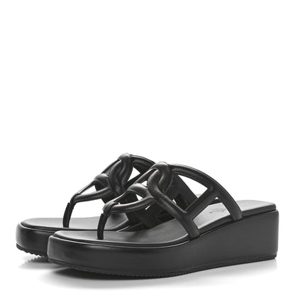 Hermes Nappa Gipsy Sandals 37 Black 3 of 8