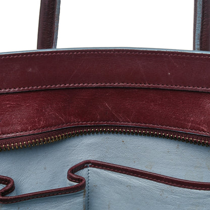 Celine Palmelato Mini Luggage Burgundy Azur Blue 20 of 33