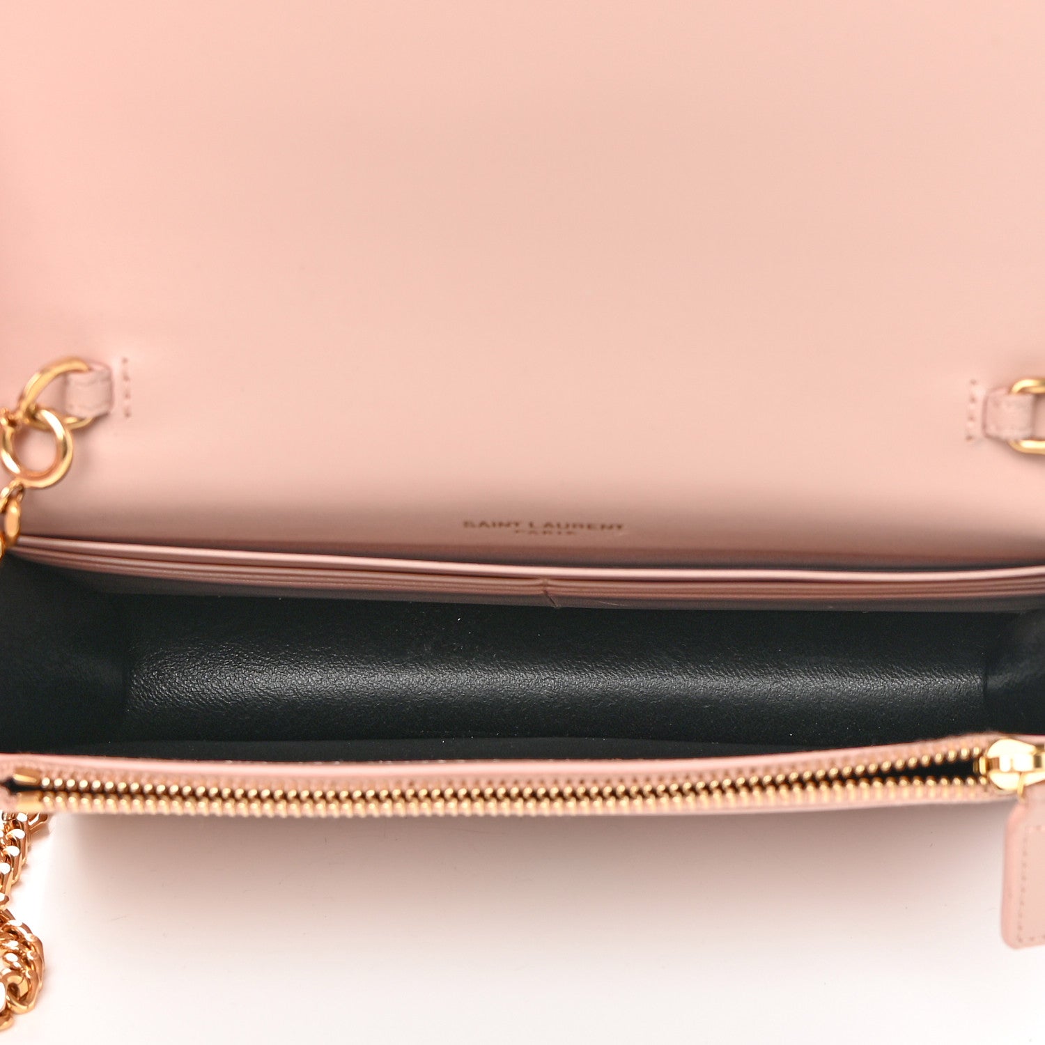 Saint Laurent Smooth Calfskin Classic Monogram Kate Tassel Chain Wallet Marble Pink 4 of 13