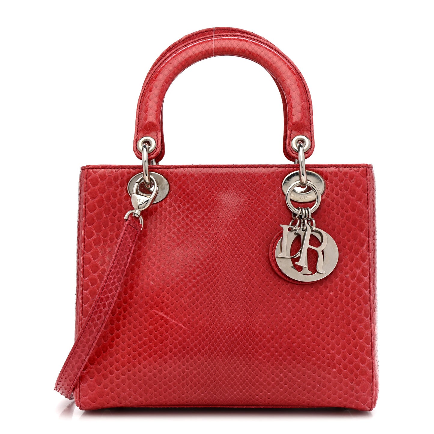 Snakeskin Medium Lady Dior Pink