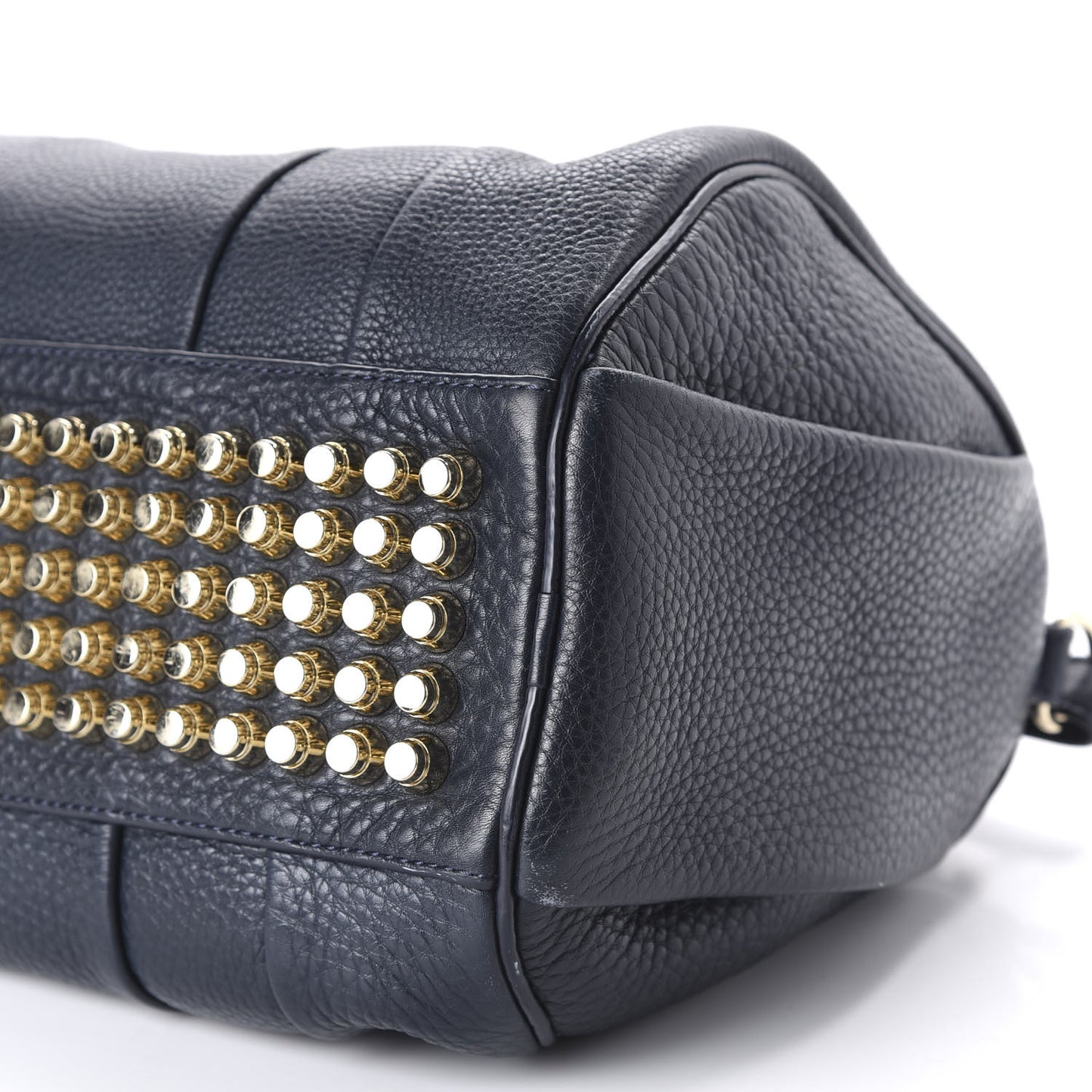 Pebbled Lambskin Rocco Navy Pale Gold Hardware