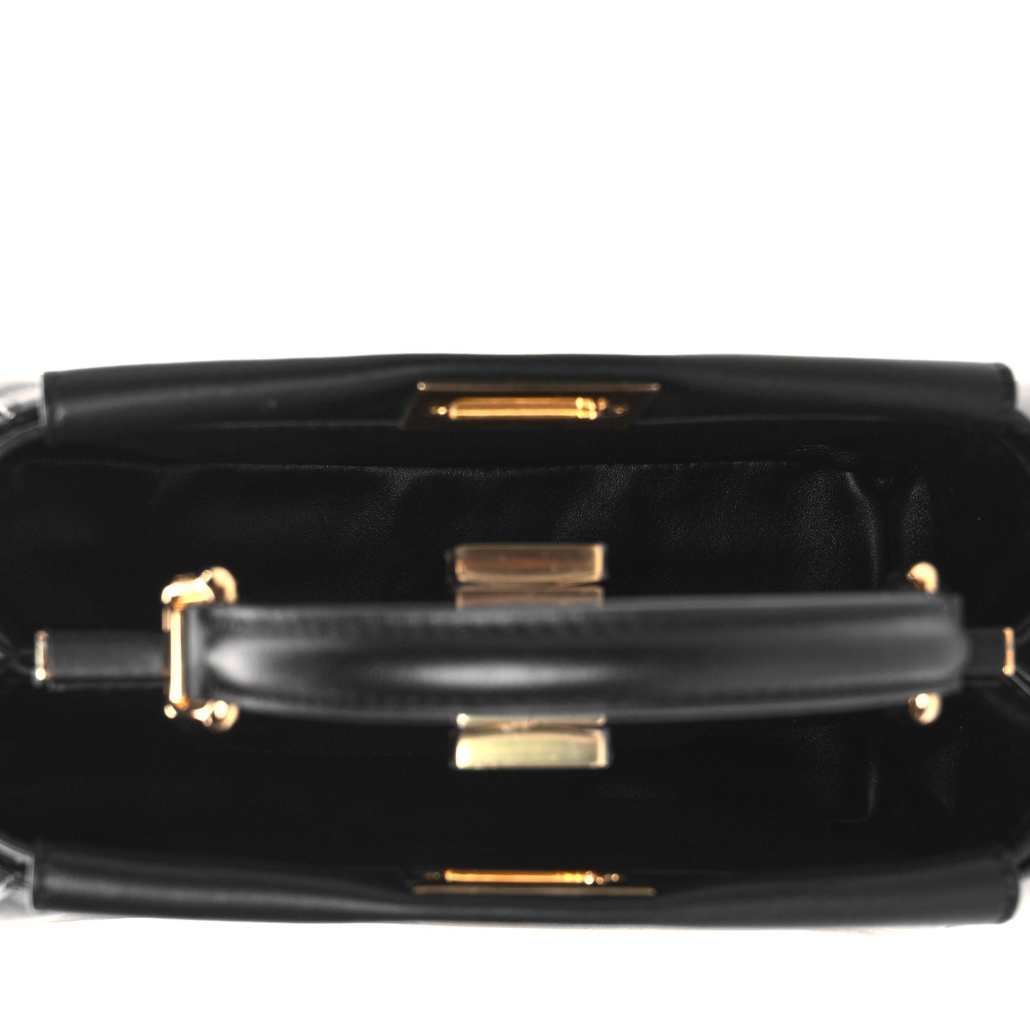 Nappa Stacked Bar Mini Peekaboo Iconic Satchel Black