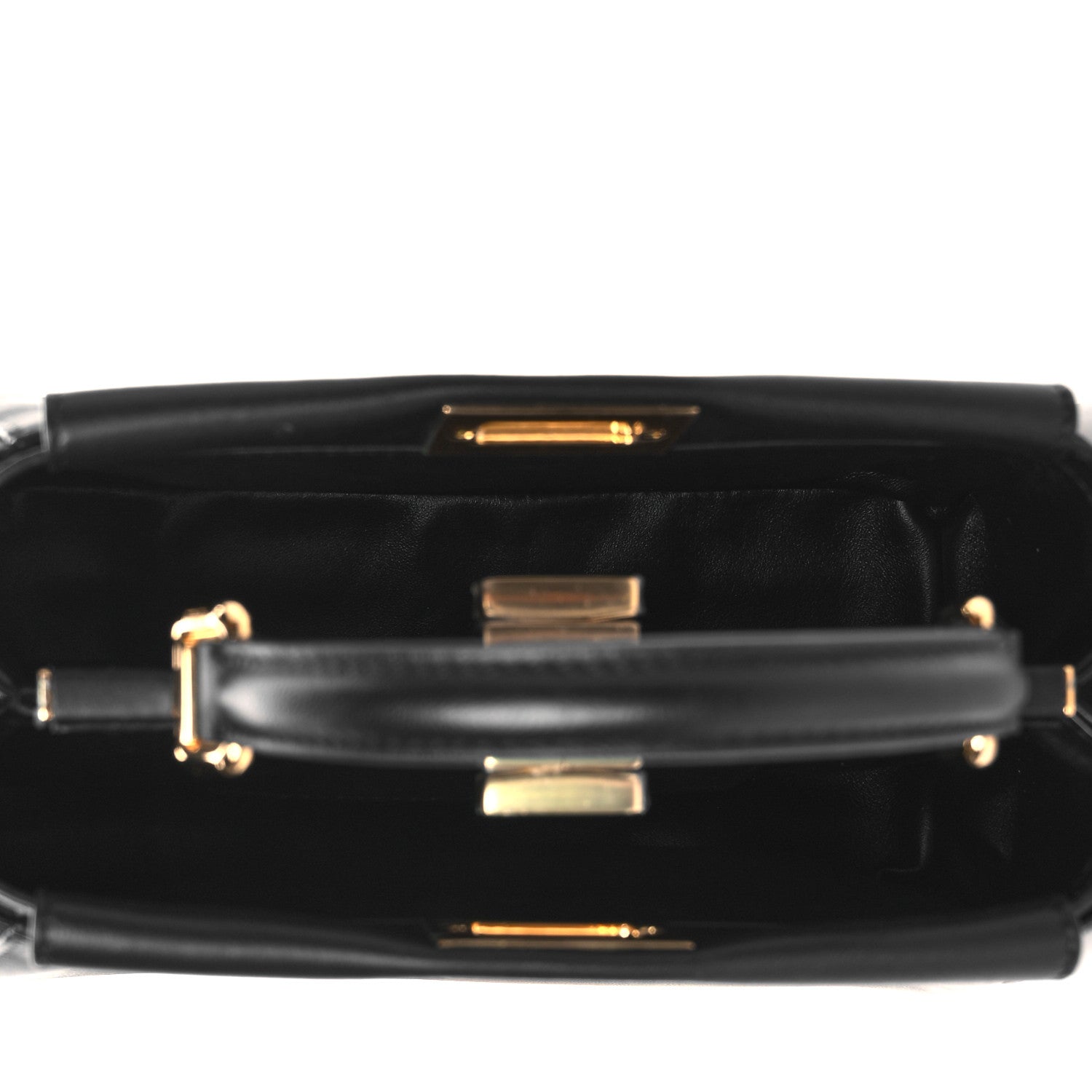 Fendi Nappa Stacked Bar Mini Peekaboo Iconic Satchel Black 5 of 9