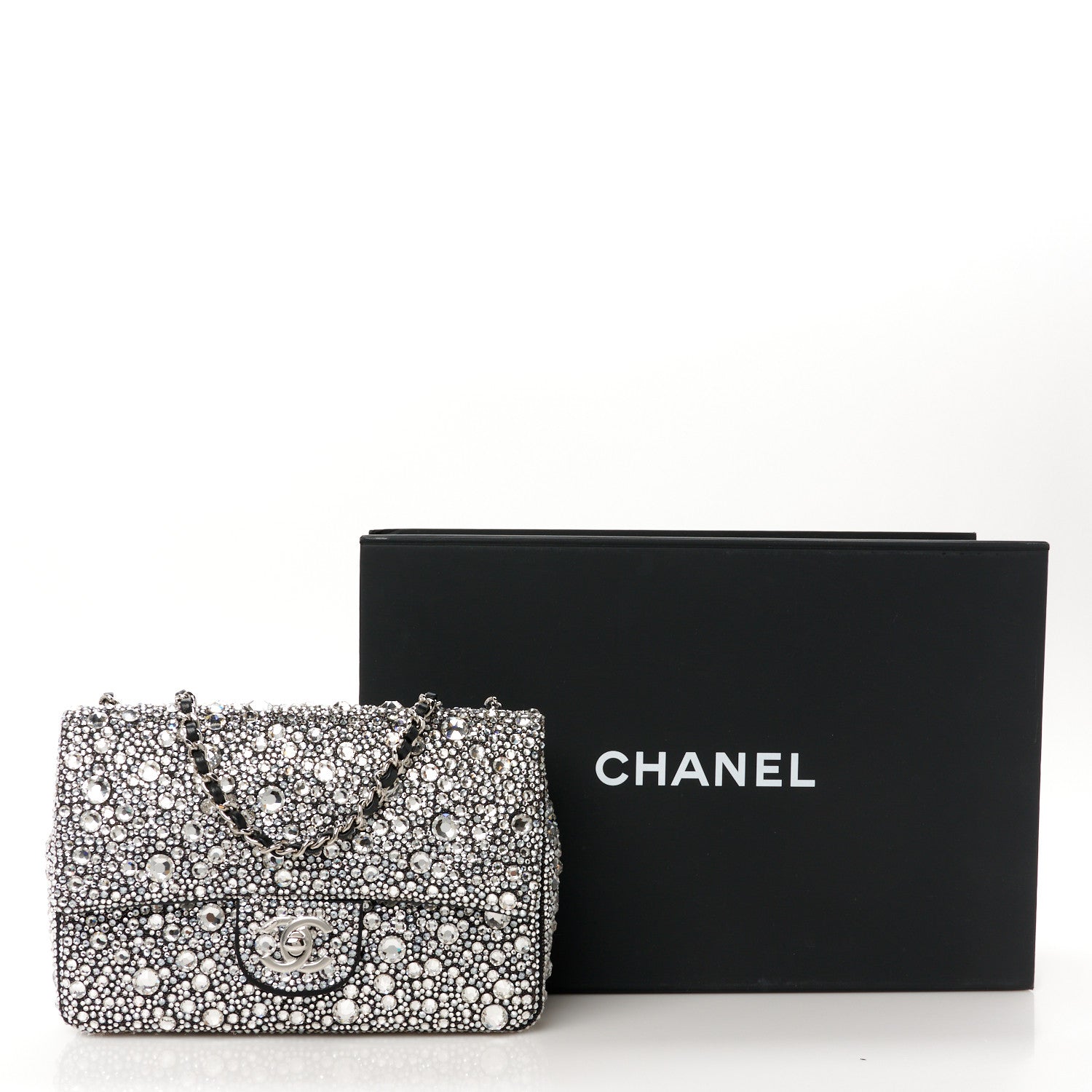 Chanel Satin Strass Mini Flap Silvery 12 of 12