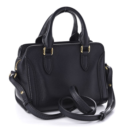 Alexander McQueen Pebbled Calfskin Mini Padlock Tote Black 3 of 10