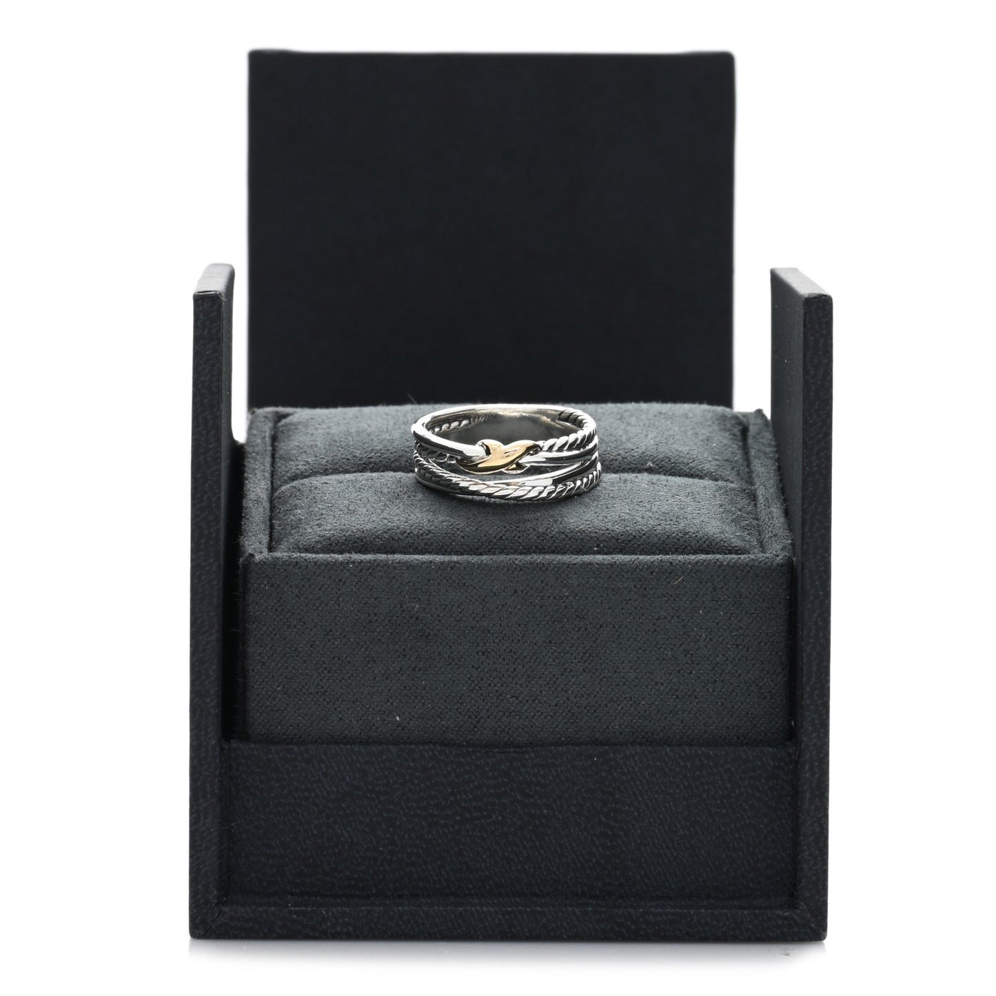 Sterling Silver 18K Yellow Gold 6mm X Crossover Ring 51 5.75