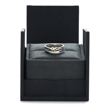 David Yurman Sterling Silver 18K Yellow Gold 6mm X Crossover Ring 51 5.75 5 of 5