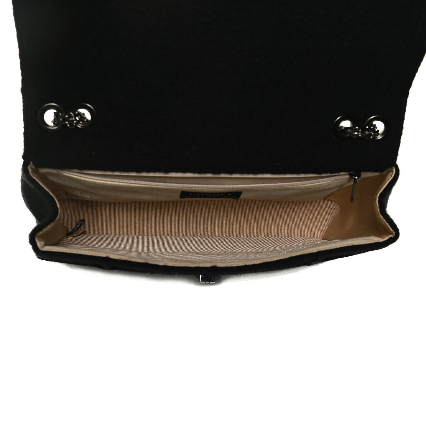 Wool Jumbo Chocolate Bar Mademoiselle Flap Black
