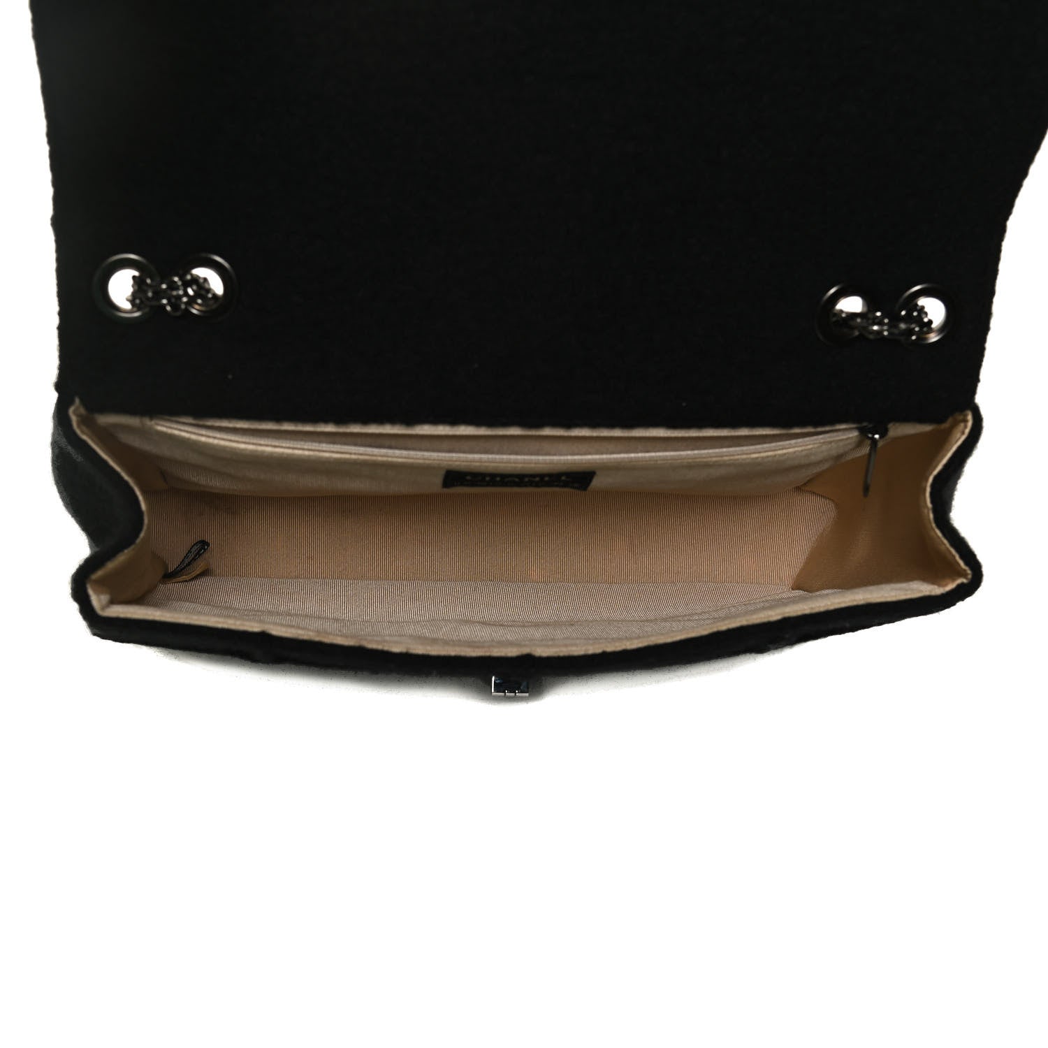 Chanel Wool Jumbo Chocolate Bar Mademoiselle Flap Black 4 of 12
