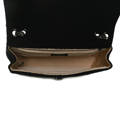 Chanel Wool Jumbo Chocolate Bar Mademoiselle Flap Black 4 of 12