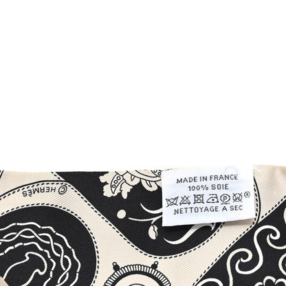 Hermes Silk Festival Des Amazones Twilly Grege Black White 3 of 3