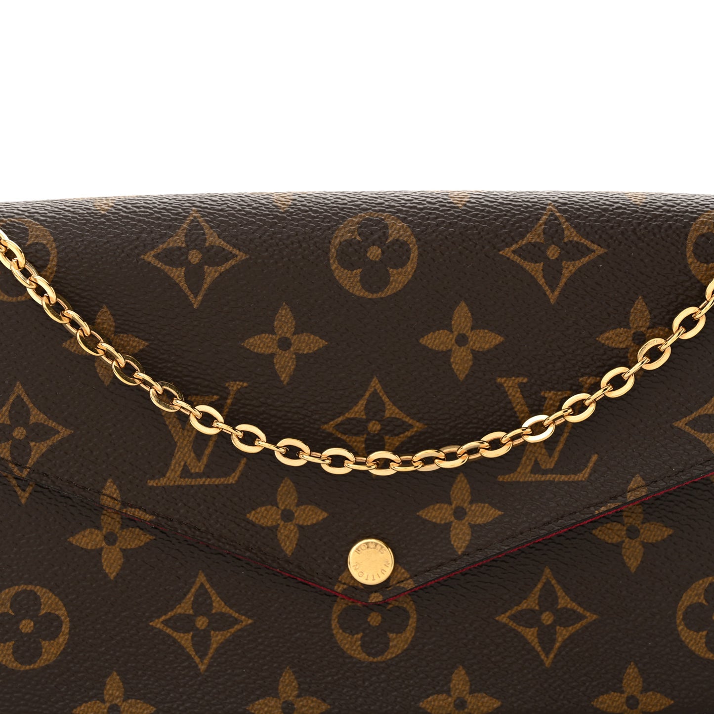 Monogram Pochette Felicie Chain Wallet Fuchsia