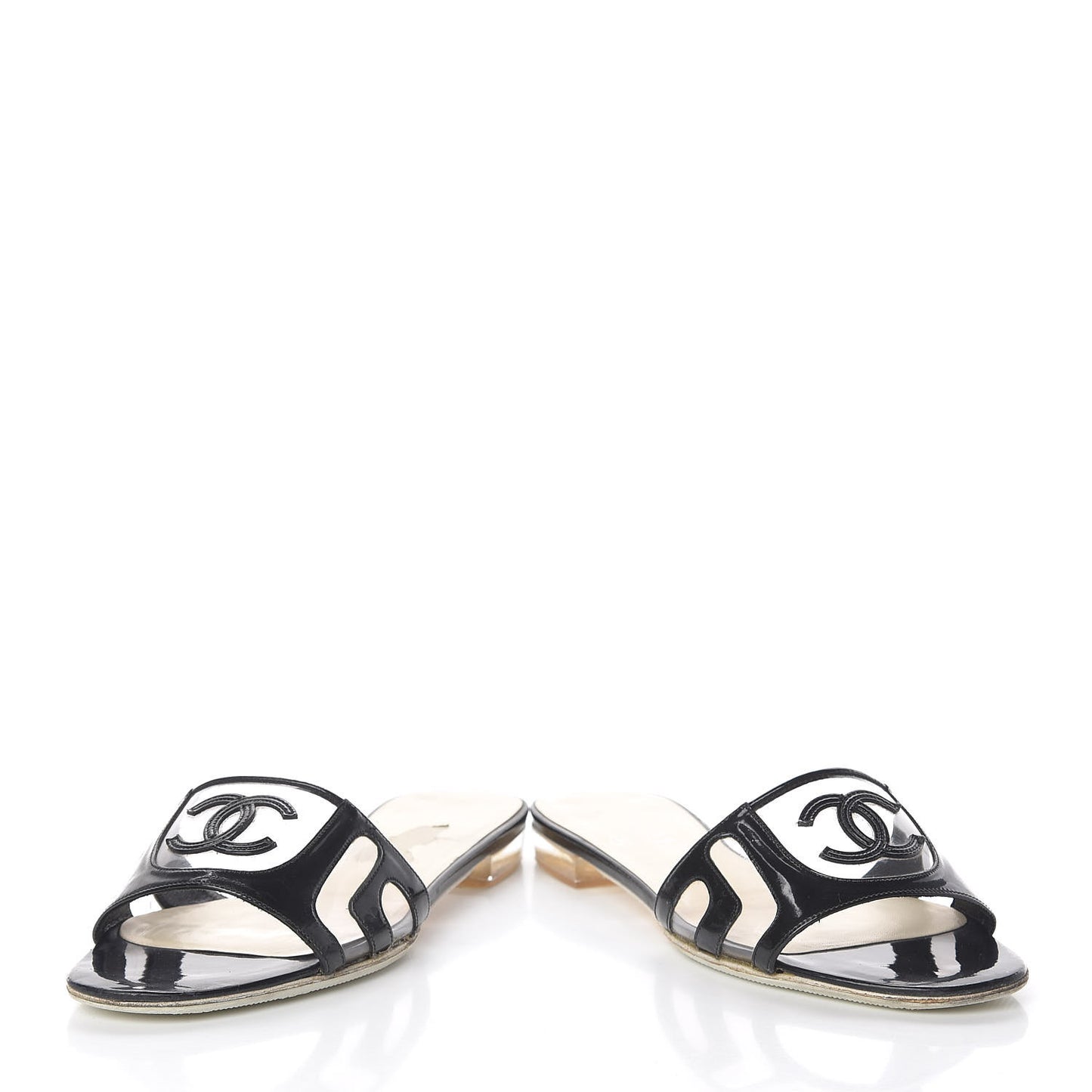 Patent PVC CC Sandals 35 Black
