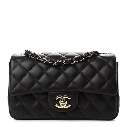 Chanel Lambskin Quilted Mini Rectangular Flap Dark Brown 1 of 10
