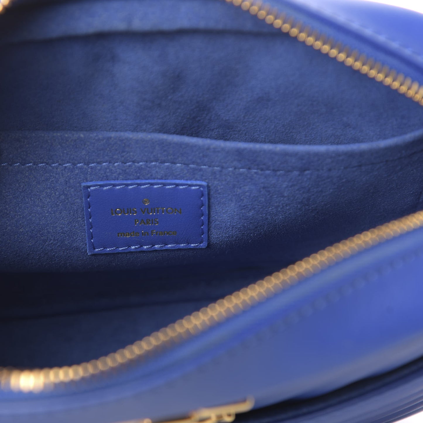 Calfskin New Wave Camera Bag Bleu Neon