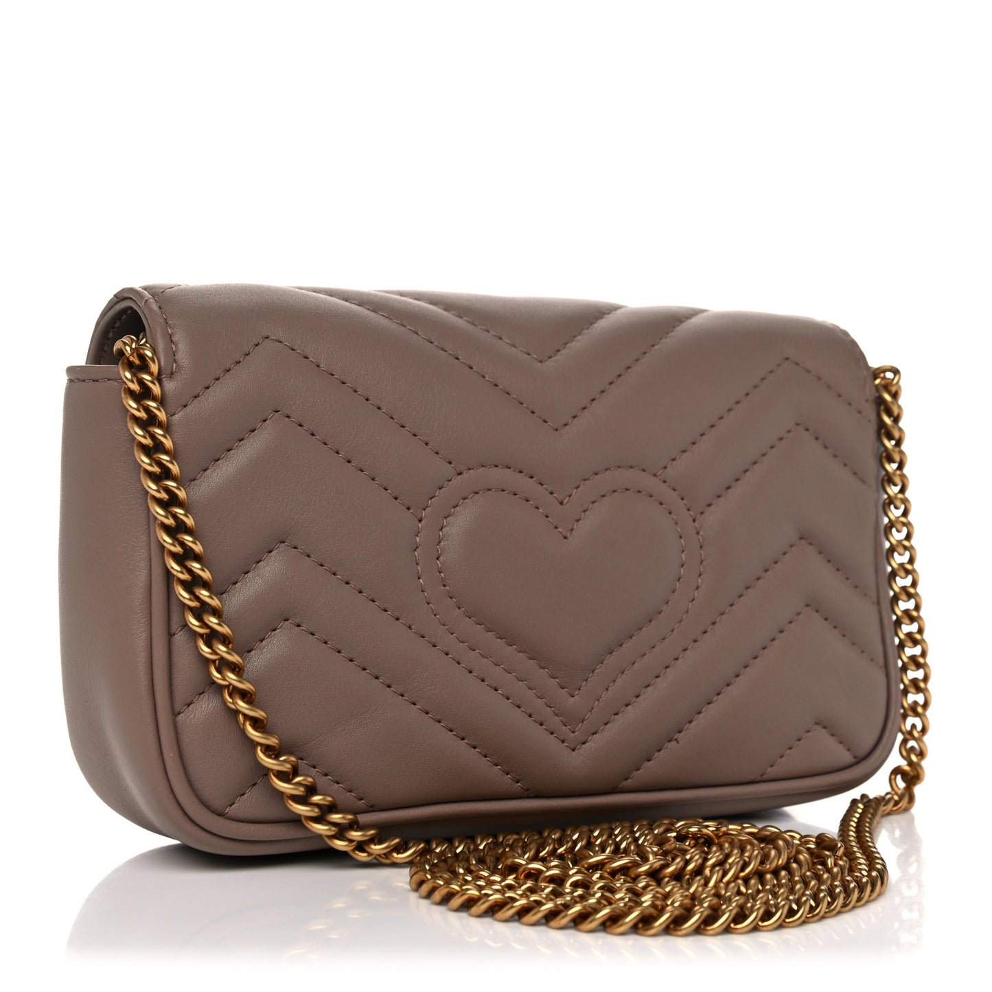 Calfskin Matelasse Super Mini GG Marmont Shoulder Bag Porcelain Rose