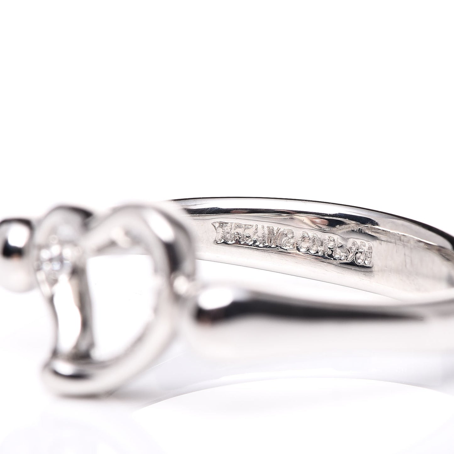 Platinum Diamond Elsa Peretti Open Heart Ring 49 4.75
