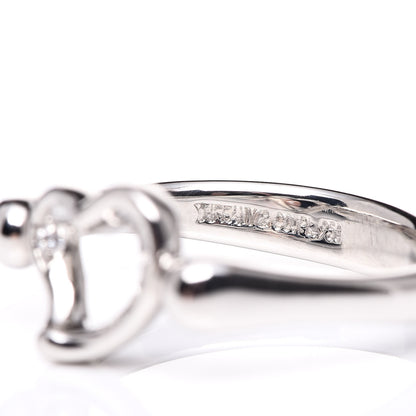 Tiffany Platinum Diamond Elsa Peretti Open Heart Ring 49 4.75 5 of 6