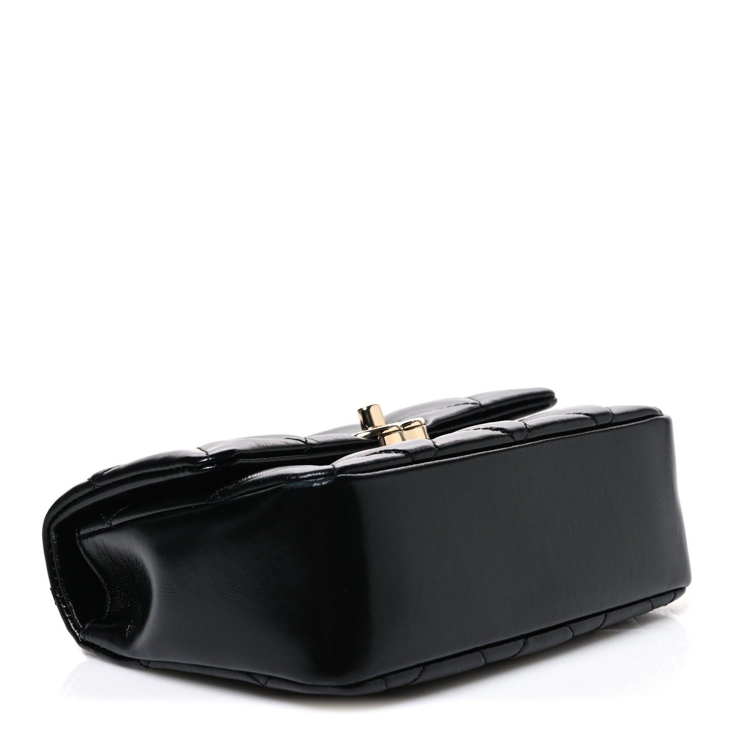 Shiny Lambskin Quilted Mini Coco Trip Flap Bag Black