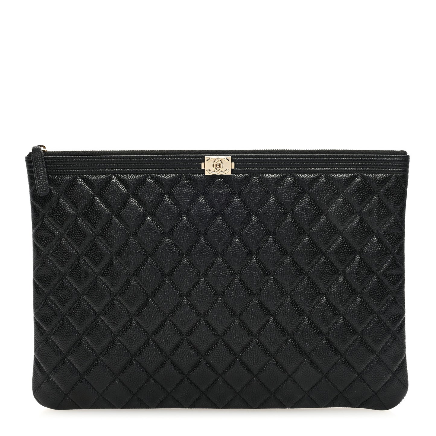 Caviar Quilted Large Boy Zip Pouch
