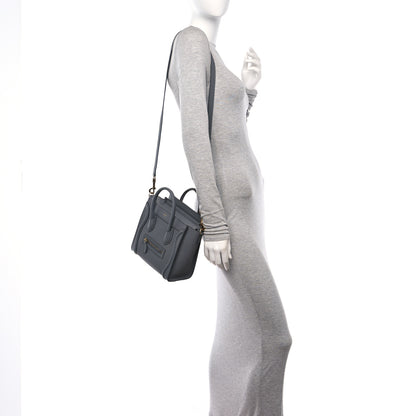 Celine Drummed Calfskin Nano Luggage Kohl 2 of 11