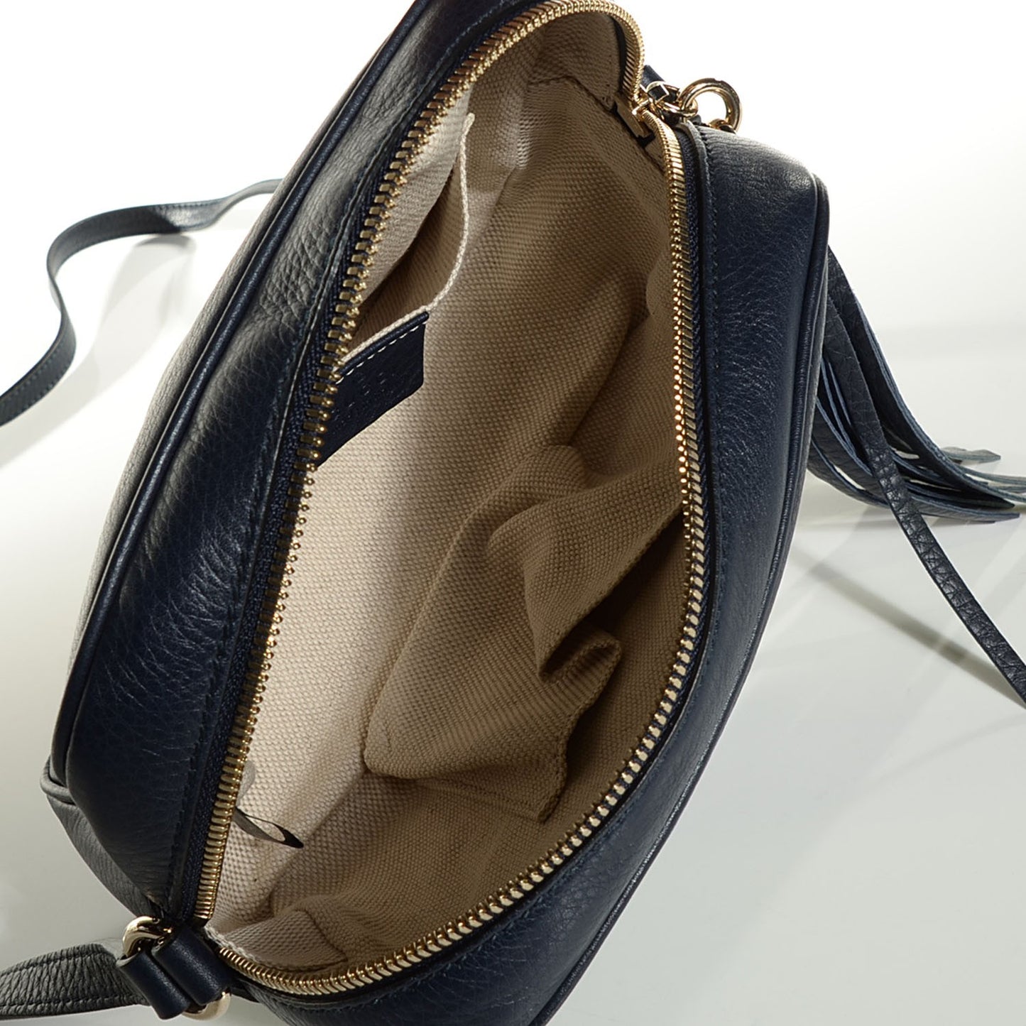 Pebbled Calfskin Small Soho Disco Bag Blue