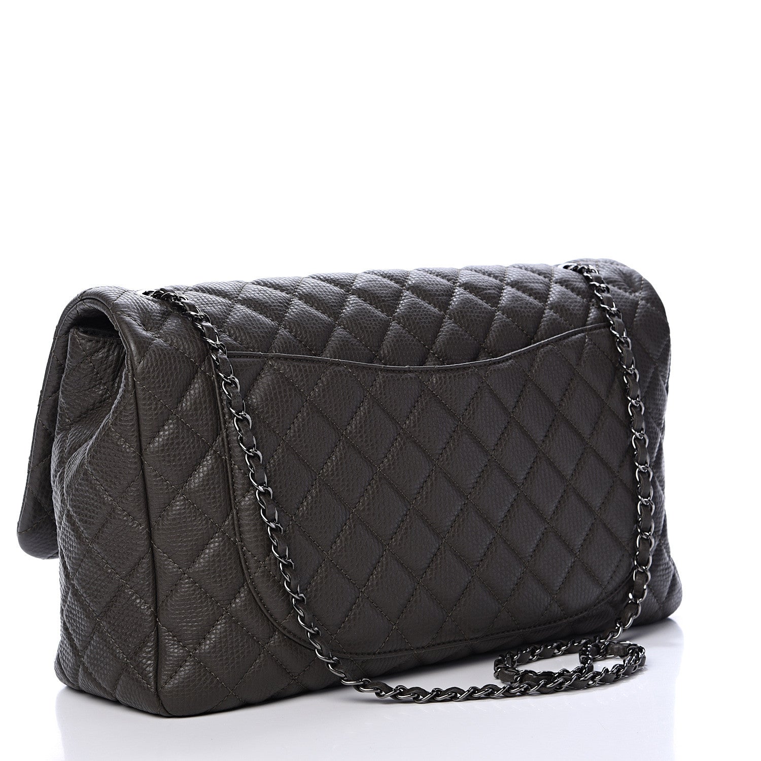 Chanel Calfskin Quilted Small XXL Travel Flap Bag Khaki 2 of 10