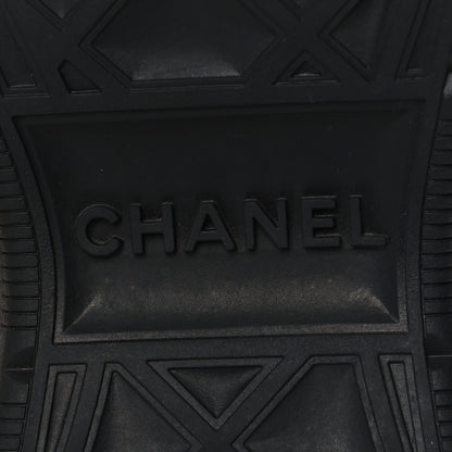 Chanel Velvet Calfskin Mixed Fibers CC Sneakers 37.5 Ivory Black 8 of 12