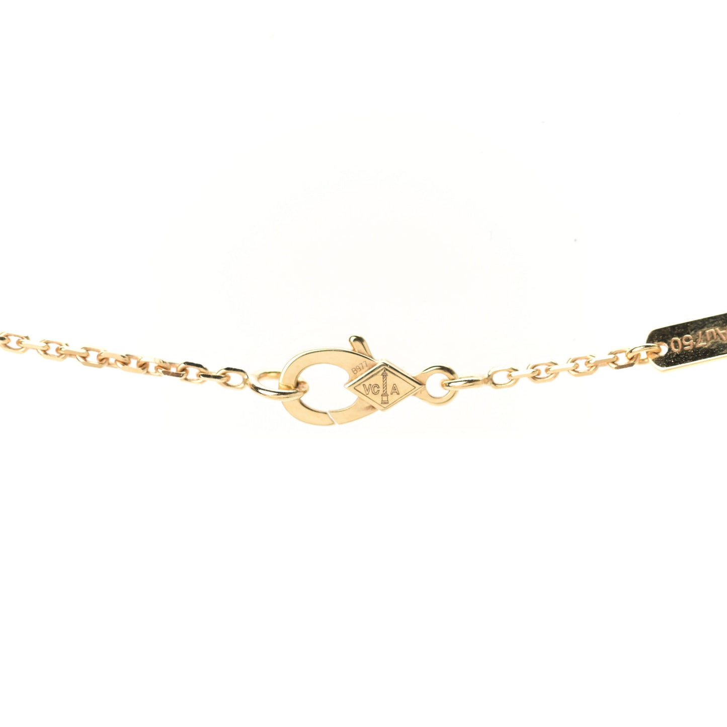 18K Yellow Gold Carnelian Vintage Alhambra Pendant Necklace