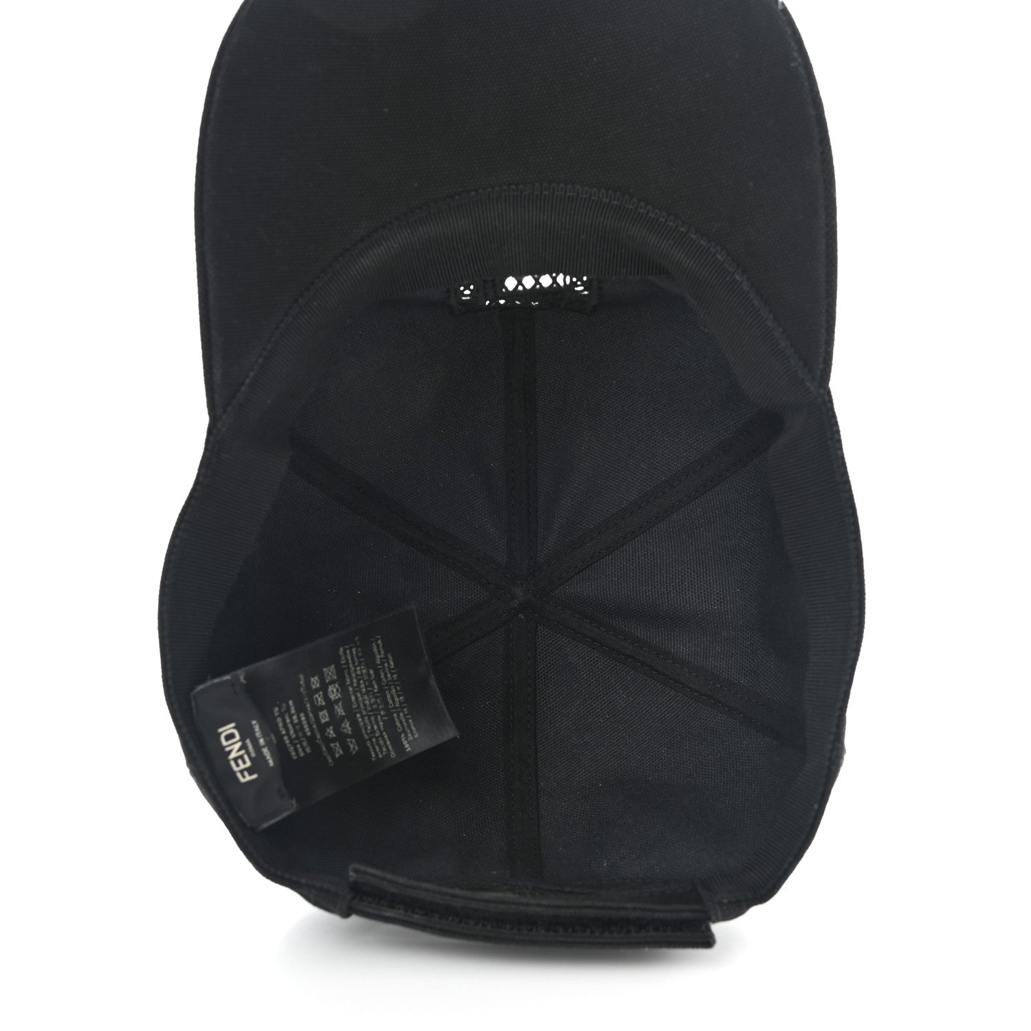 Fendi Cotton FF Ajour Embroidered Baseball Hat 58 Black 8 of 10