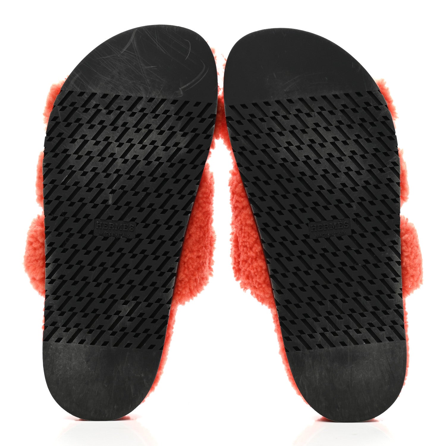 Hermes Woolskin Womens Chypre Sandals 38 Orange 5 of 9