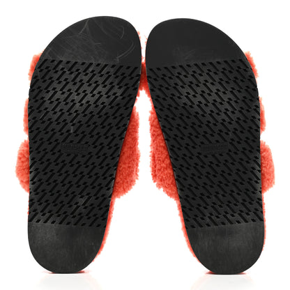 Hermes Woolskin Womens Chypre Sandals 38 Orange 5 of 9