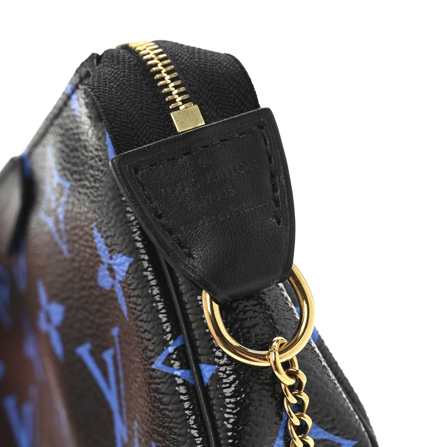 Colored Monogram Mini Pochette Accessories Blue Black