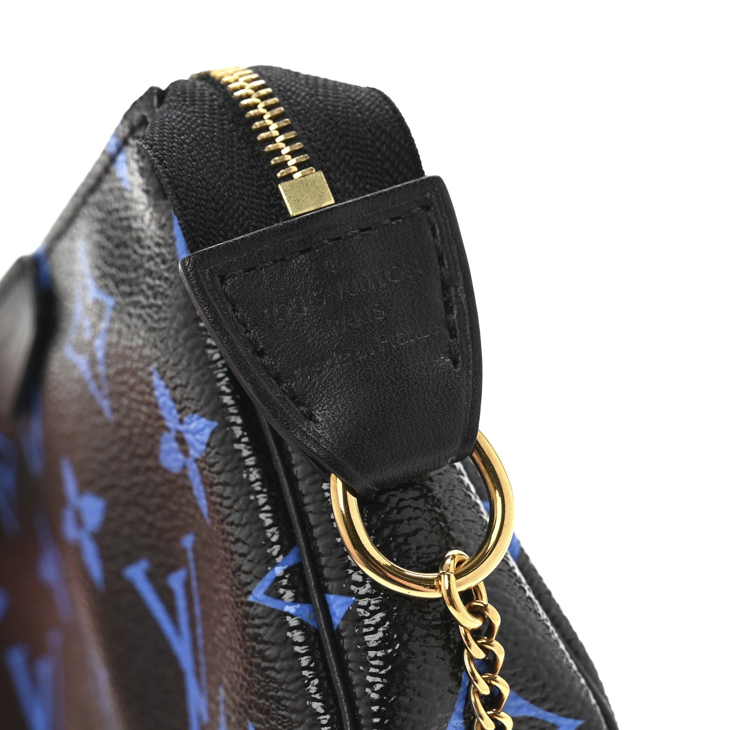Louis Vuitton Colored Monogram Mini Pochette Accessories Blue Black 6 of 9