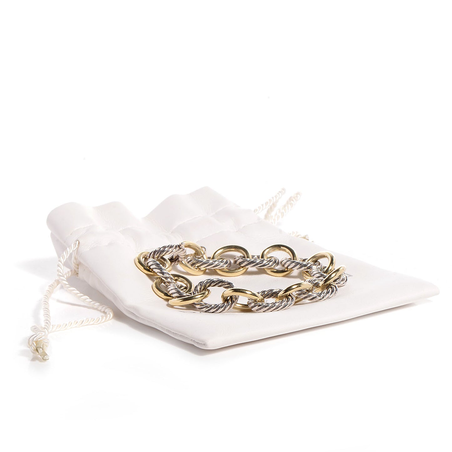 Sterling Silver 18K Yellow Gold 12mm Large Oval Link Bracelet